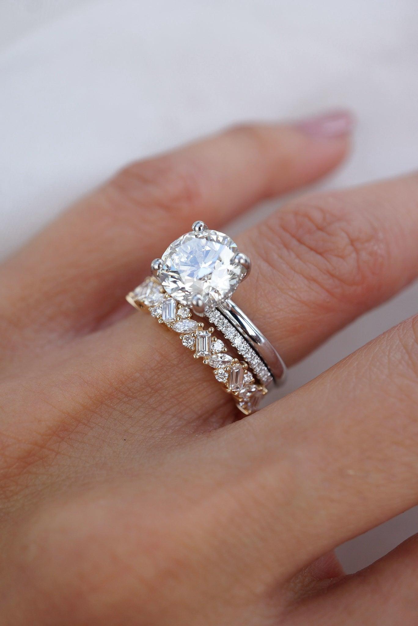 Elegant bridal diamond jewellery collection with engagement and wedding rings
