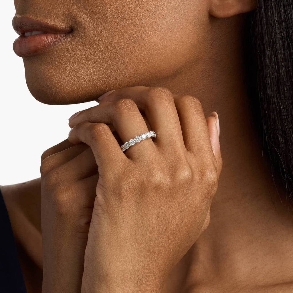 Low Dome Basket Lab-Grown Diamond Eternity Ring