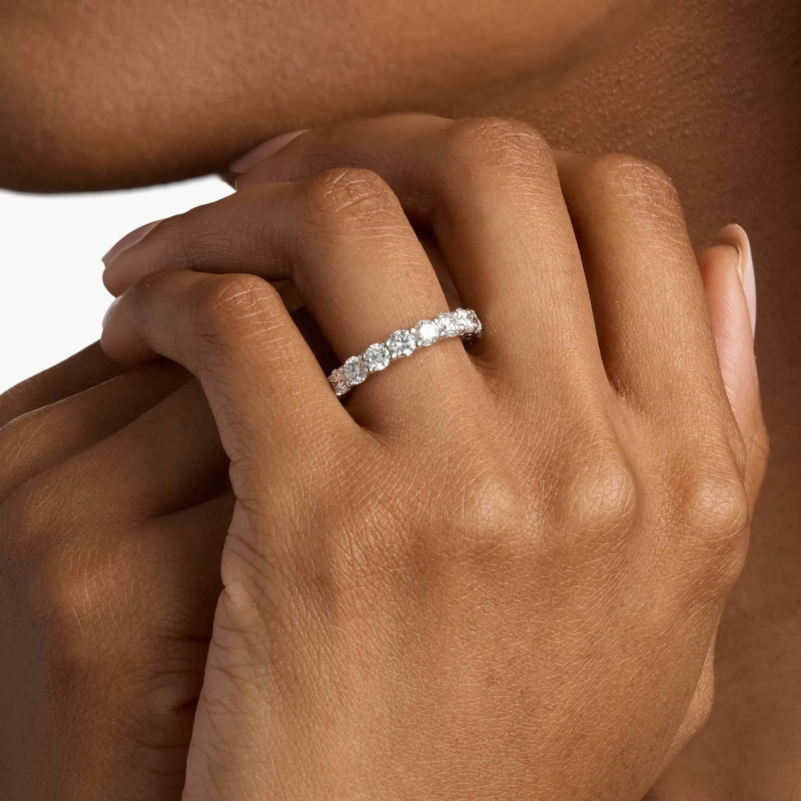 Low Dome Basket Lab-Grown Diamond Eternity Ring